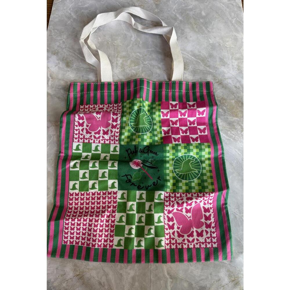MEIKIUP Witch Themed Charming Pink and‎ Green Patchwork Tote Bag